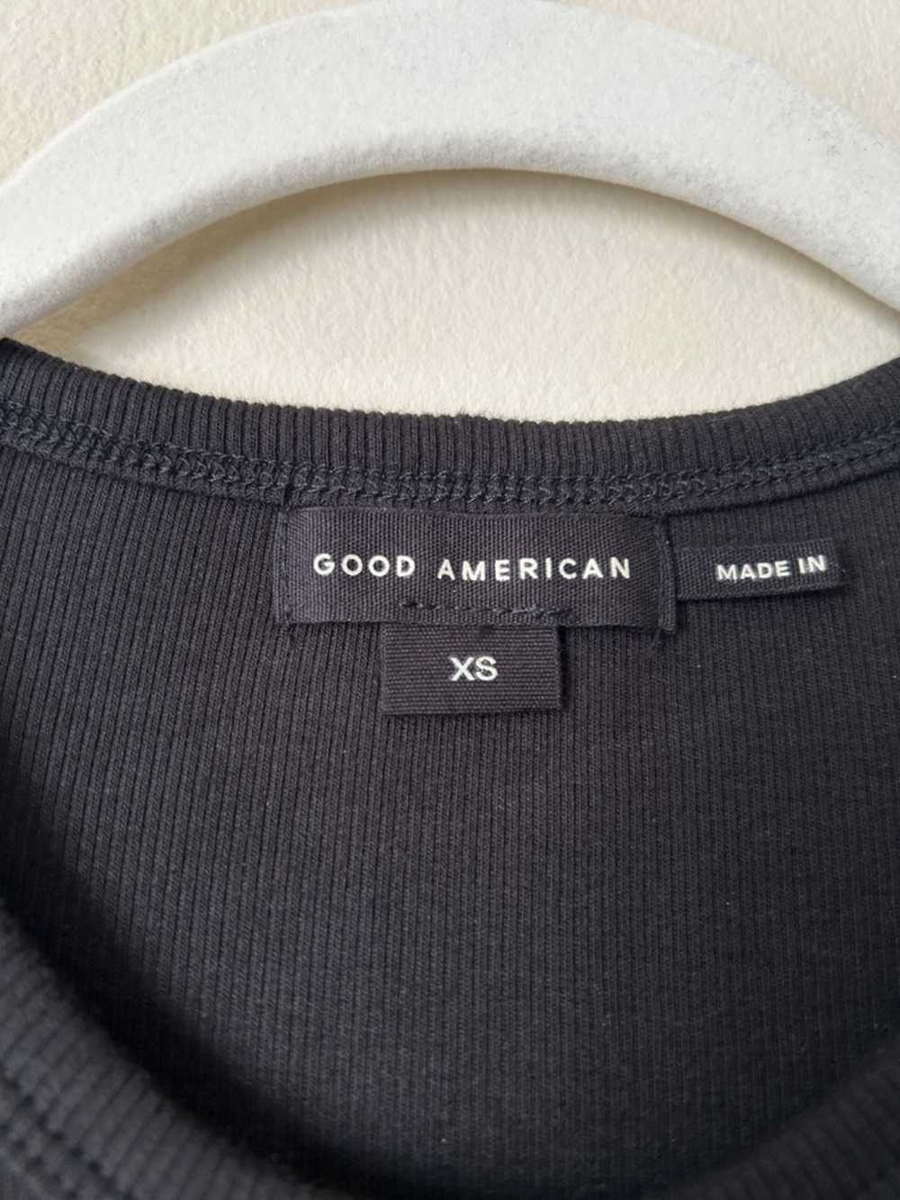 Good American Black Ribbed Racerback Tank - Picture 2 of 4